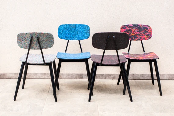 Recycled plastic chairs by Luther Plastics