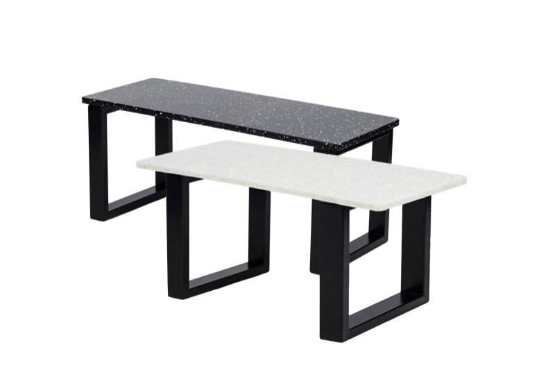 Tables, recycled plastic product by Luther Plastics